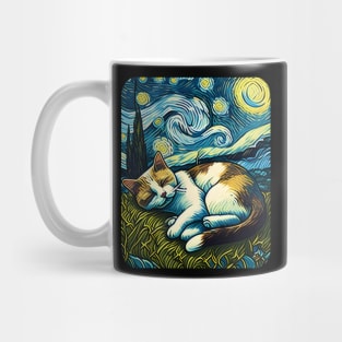 The Starry Night Cat - Vincent Van Gogh Mug